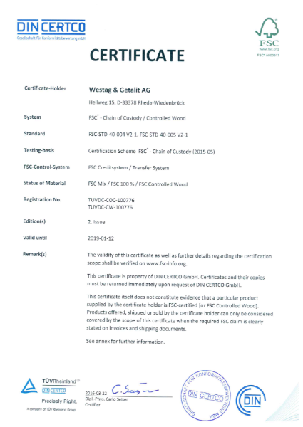 FSC - Chain of Custody Certificate