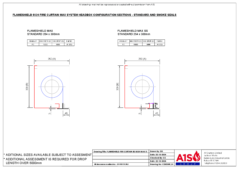 A1S Group Drawing BS 8524 Max/S (Reveal Fit) CD02MR