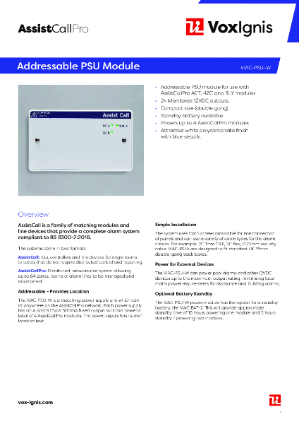 ViAC-PSU-W Datasheet