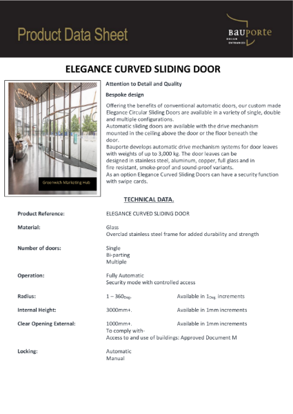 Bauporte Elegance Curved Sliding Doors