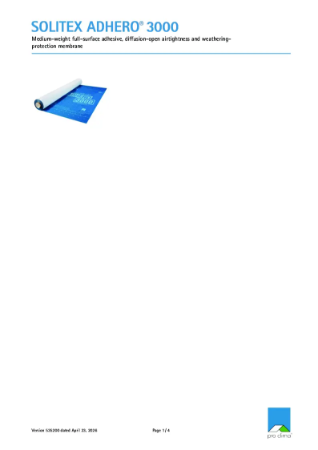 Pro Clima Solitex Adhero 3000 Technical datasheet