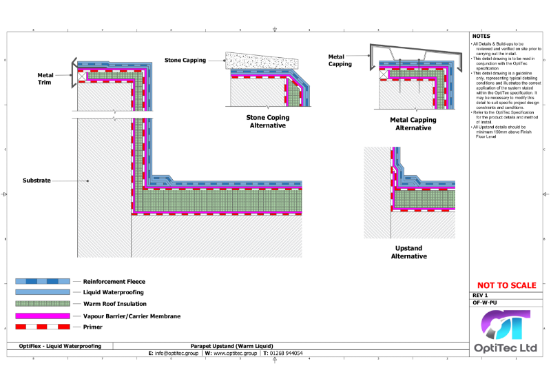 OptiFlex Rapid Standard Drawing Details - Warm Roof Build Up