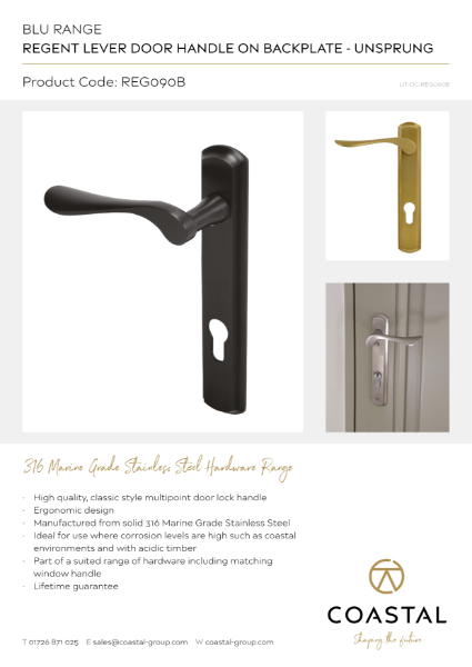 BLU™ - REG090 Regent Lever Door Handle Data Card