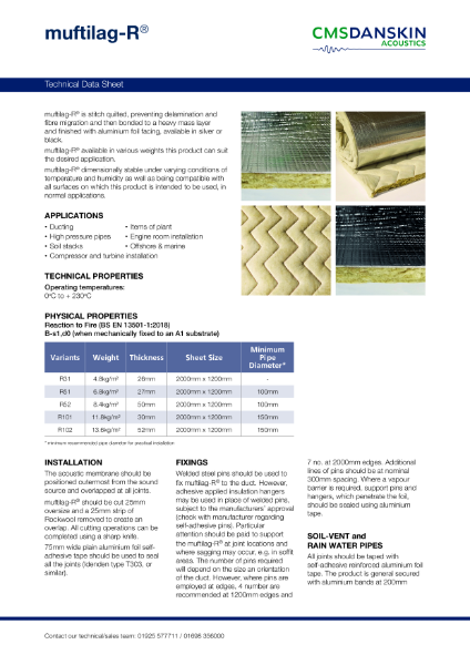 Muftilag-R Technical Data Sheet