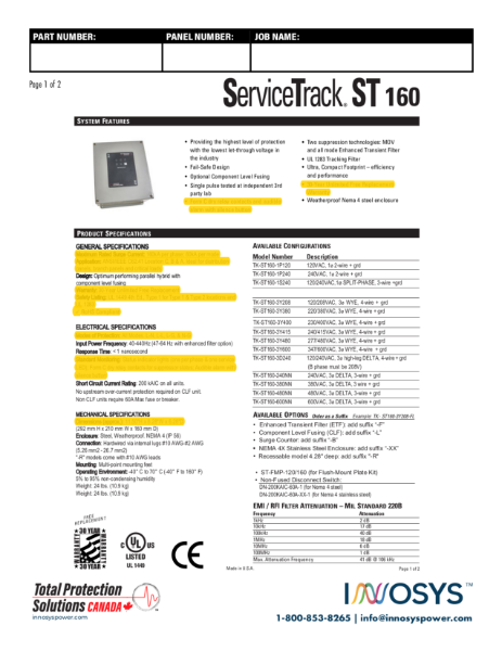 ST160 Datasheet