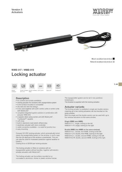 WMB 817 + 818 Data Sheet