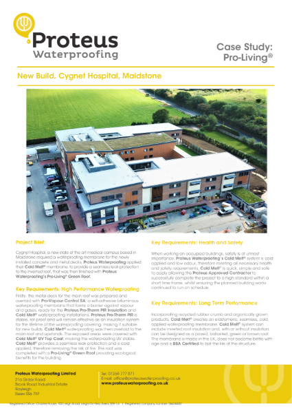 Case Study - Proteus Cold Melt® & Proteus Pro-Living® - Cygnet Hospital