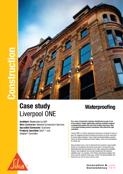 Waterproofing Liverpool One Case Study