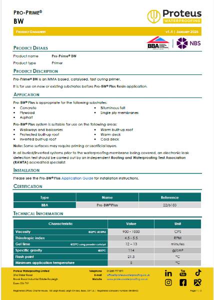 Product Data Sheet -Pro-Prime® BW