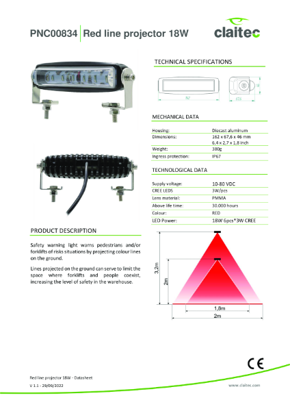 PNC00834 Red line projector 18W v1.1 Claitec EN