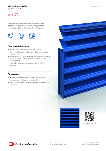 CS A-6177 Ventilation Louvre Product Sheet (02.25)