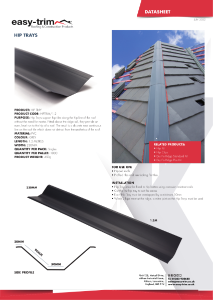 Hip Tray Datasheet