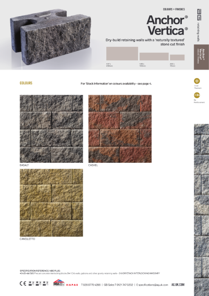 Anchor Vertica Data Sheet