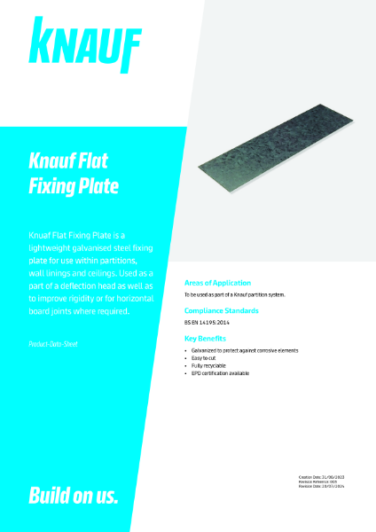Knauf Flat Fixing Plate Data Sheet