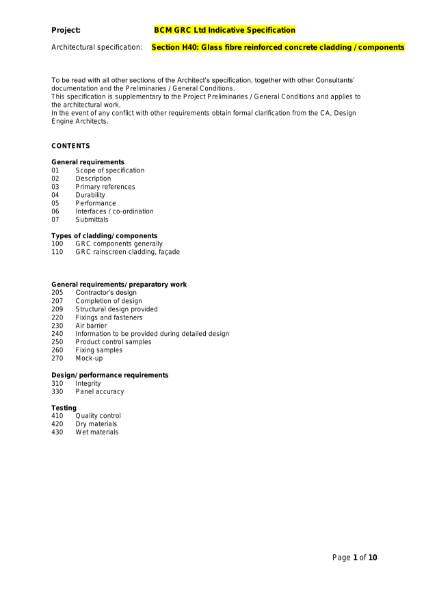 Specification sheet