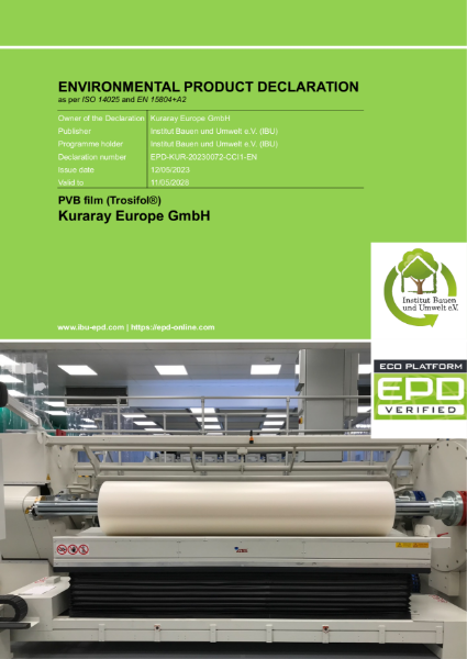 Environmental Product Declaration as per ISO 14025 and EN 15804+A2 PVB film (Trosifol®)