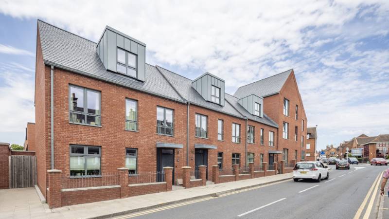 Aluminium Dove Gutter system at Elms Field, Wokingham