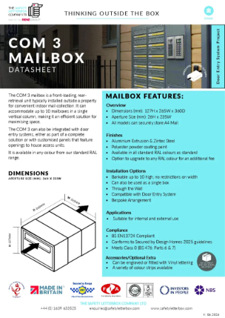 COM 3 Mailbox Datasheet