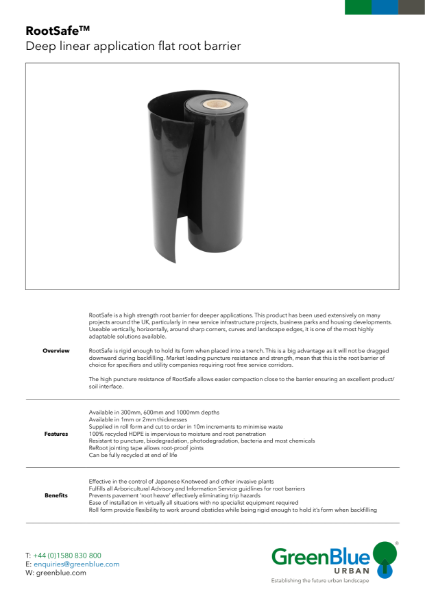 GBU RootSafe Root Barrier Datasheet