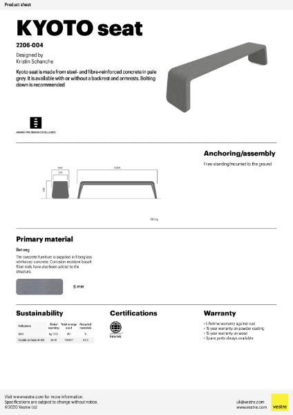 Product-sheet-2206-004 Kyoto Seat