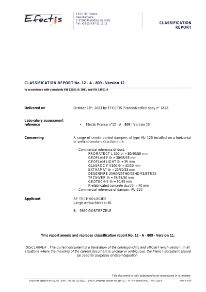 VU120 Classification Report