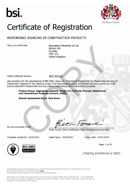 BES6001 Certificate