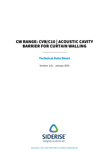 Siderise CW Range: CVB/C10 | Acoustic Cavity Barrier for Curtain Walling – Technical Data