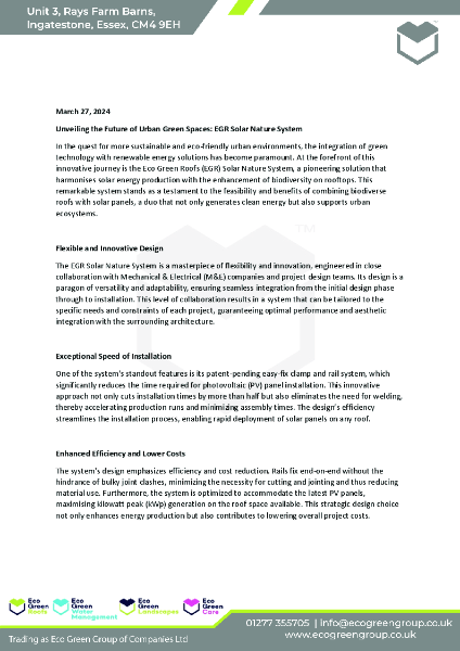 White Paper - EGR Solar Nature Benefits