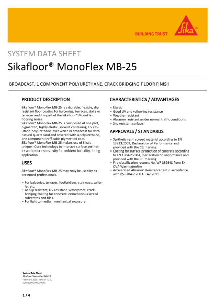 System Data Sheet - Sikafloor MonoFlex MB-25
