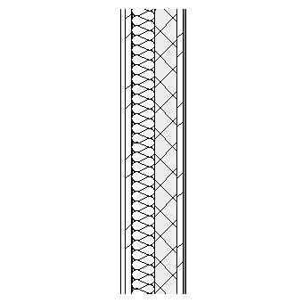 Sheet steel cladding with weather barrier, insulation, steel frame and plasterboard lining