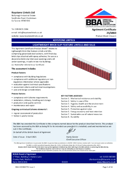 BBA Agrément Certificate