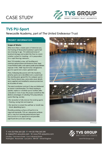 TVS Sports Polyurethane Installation Newcastle