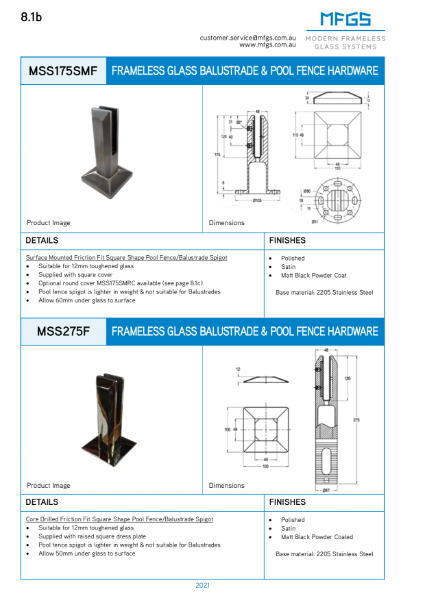 Friction Fit Square Spigots