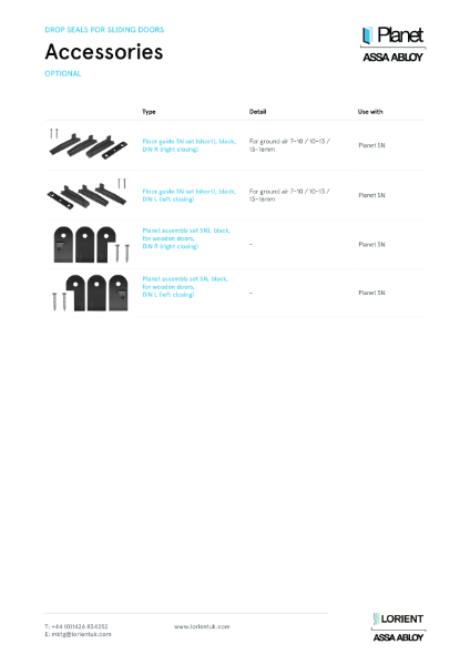 Planet SN drop seal accessories