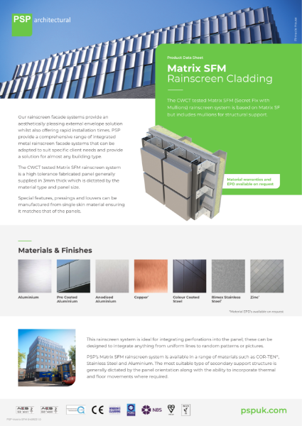 Matrix SFM Rainscreen Cladding Product Data Sheet