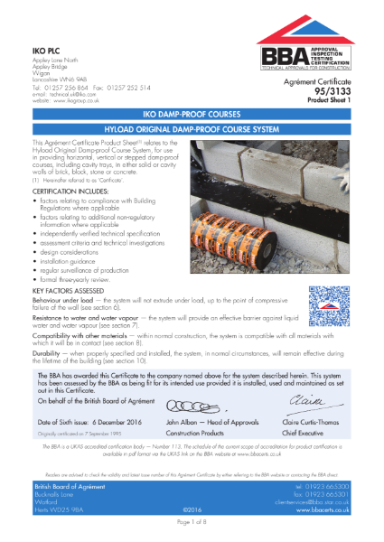 95/3133_1 Hyload Original Damp-Proof Course Systems