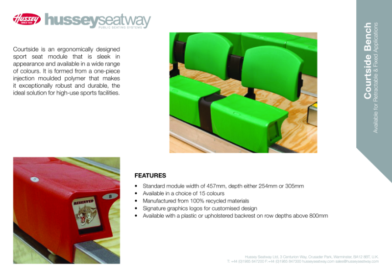 Courtside Bench - Product Specification