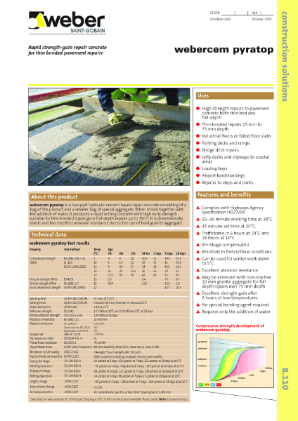 webercem pyratop - Technical datasheet