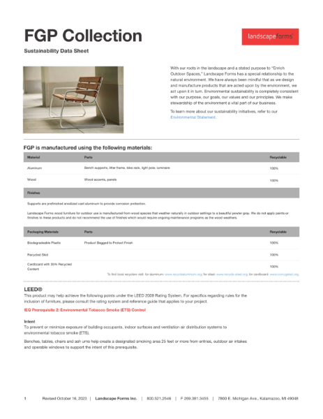 Landscape Forms - Verification of Product Carbon Footprint