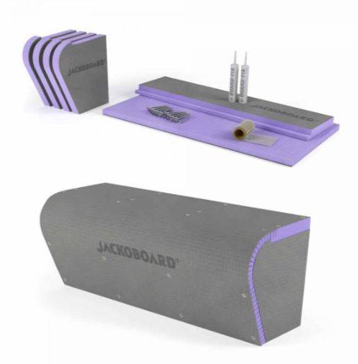 JACKOBOARD® Curved Edge Style Bench - Steam and Wet Room Seating Kit