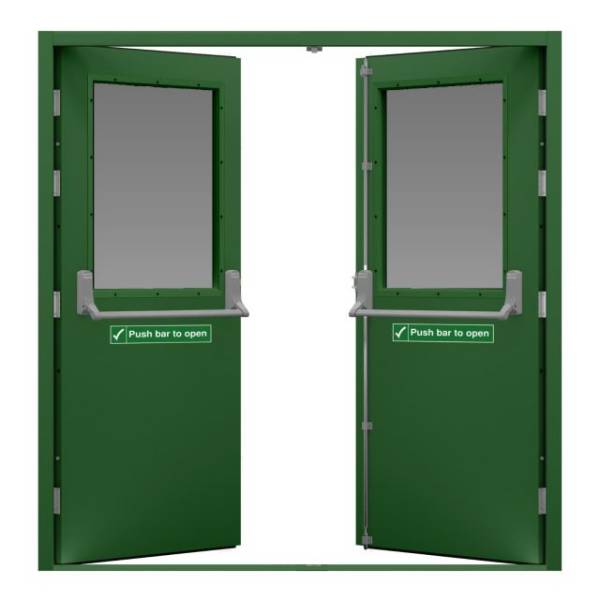 Glazed Double Fire Exit Door