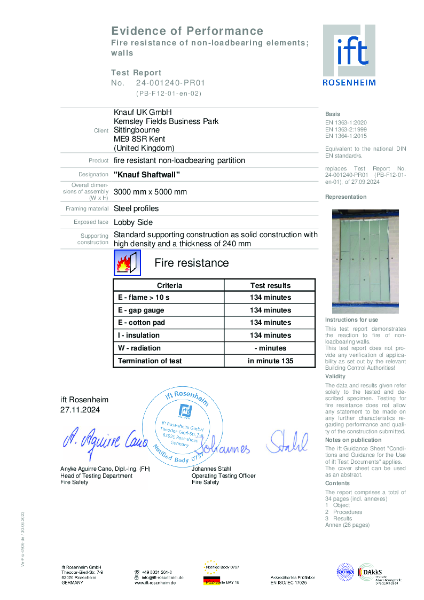 Fire Test Report - SW-CT-92-092-6-3x15-FP-25(5m) (L-S) - FTR