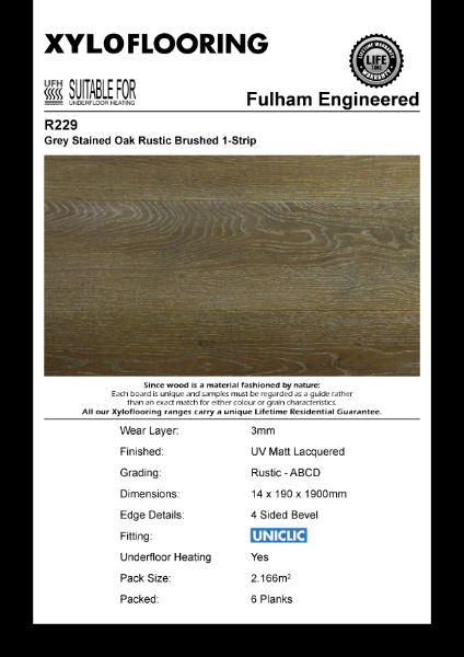 Xylo Flooring - R229 Data Sheet