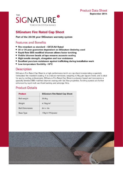 SIGnature Torch-on Fire Rated Cap Sheet Datasheet