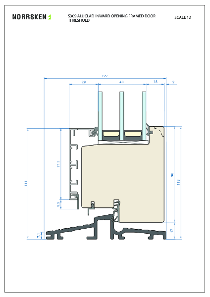 Inward Opening Alu-Clad Framed Door (S309A)