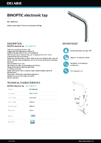 49801515 BINOPTIC Deck-Mounted Tap