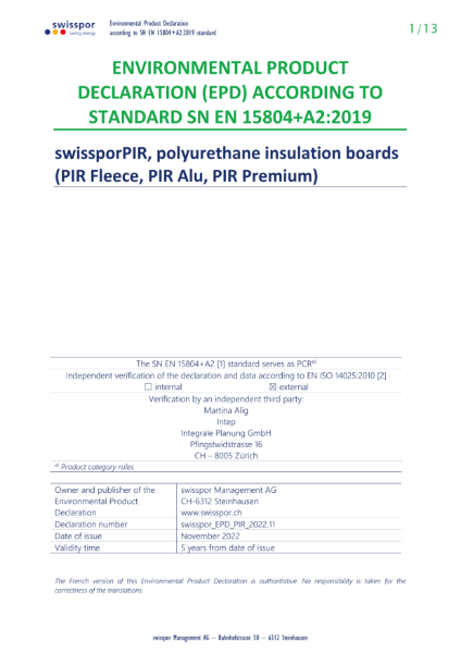 EPD - Proteus Pro-Therm HP PIR