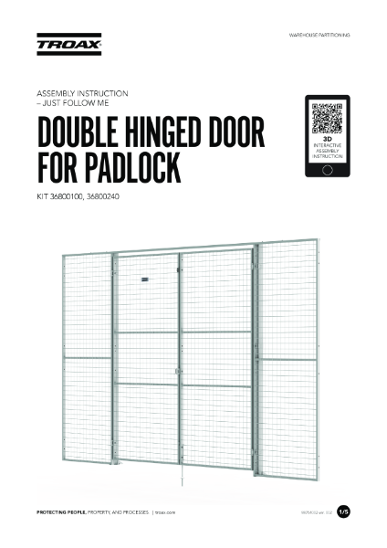 Mesh Warehouse Partition - double hinged door for padlock