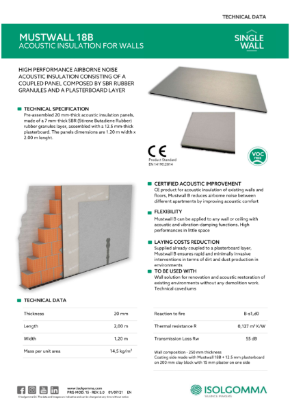 Mustwall 18B Datasheet