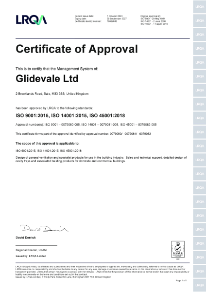 Glidevale (Sale) ISO 9001 14001 OHSAS 18001